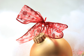 Image showing Christmas decorations in red and gold