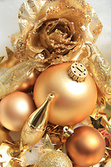 Image showing Golden Christmas decorations