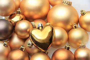 Image showing christmas ornaments: 50 shades of gold