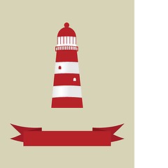 Image showing illustration of the sea and a light house