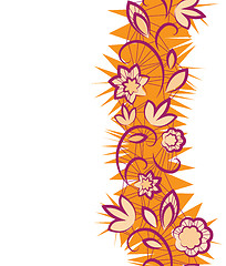 Image showing Seamless floral pattern. vertical Border