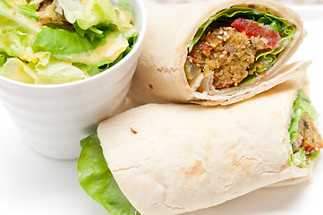 Image showing falafel pita bread roll wrap sandwich