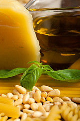 Image showing Italian basil pesto pasta ingredients
