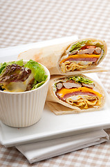 Image showing club sandwich pita bread roll