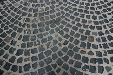 Image showing covering of road made from stone blocks