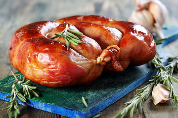 Image showing Home sausage and rosemary.