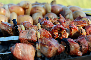 Image showing appetizing barbecue on the smoke