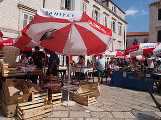 Image showing Dubrovnik, Croatia, august 2013, historic town marketplace