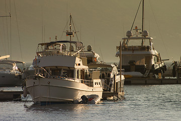 Image showing Sunset marina