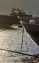 Image showing Sunset marina