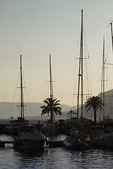 Image showing Sunset marina