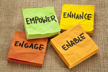 Image showing empower, enhance, enable and engage