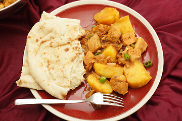 Image showing Vindaloo meal from above