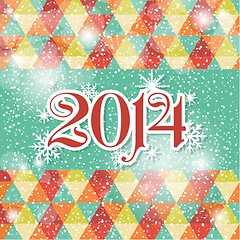 Image showing Happy new year 2014 celebration greeting card design.