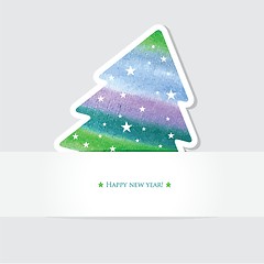 Image showing Christmas background with Christmas tree, vector illustration.