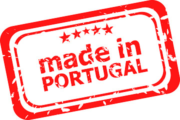 Image showing Made in portugal red rubber stamp