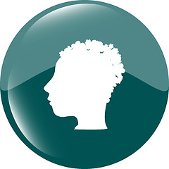 Image showing idea people head circle glossy web icon