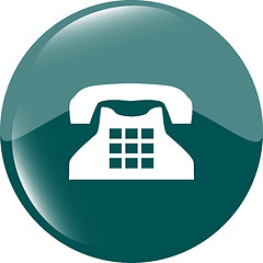 Image showing illustration of a rotary phone, web button icon