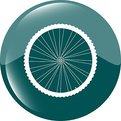 Image showing bike wheels green square glossy web icon button