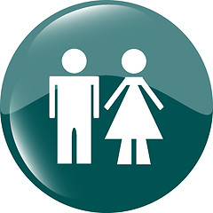 Image showing icon toilet button, Man and Woman