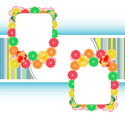 Image showing Frame with flowers and fruits, christmas holiday