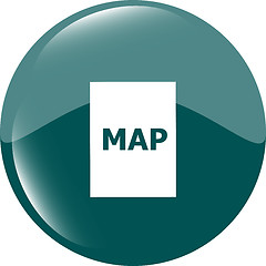 Image showing map icon web button with map