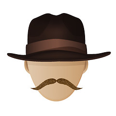 Image showing Hipster hat and moustache