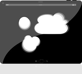 Image showing Cloud-computing connection on the digital tablet pc