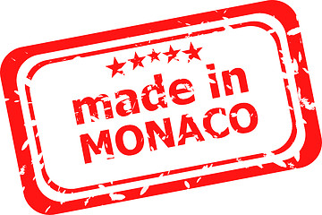 Image showing Made in monaco red rubber stamp