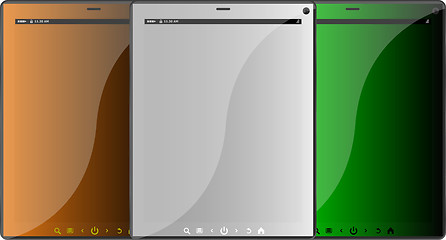 Image showing Set of tablet computers isolated on white background