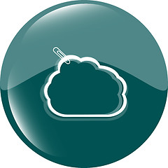 Image showing abstract cloud upload icon button, design element