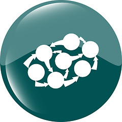 Image showing Graph Icon on Round Black Button Collection Original Illustration