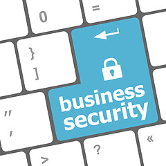 Image showing business security key on the keyboard of laptop computer