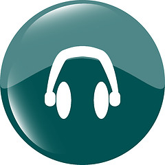 Image showing modern headphone buttons web icon