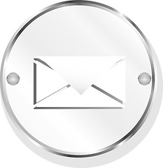 Image showing Mail icon - metal app button