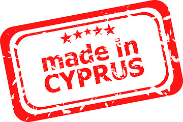 Image showing Red rubber stamp of made In cyprus