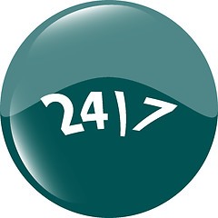 Image showing 24 hour green button web icon