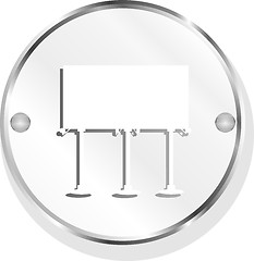 Image showing sign direction on metal button icon