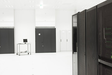 Image showing Clean industrial interior of a server room