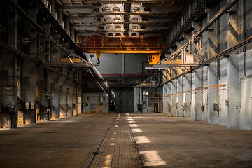 Image showing Industrial interior of an old factory