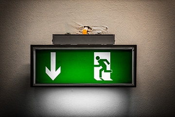 Image showing Exit sign on the wall