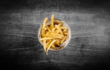 Image showing Delicious french fries closeup