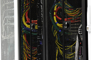 Image showing Network cables of a server