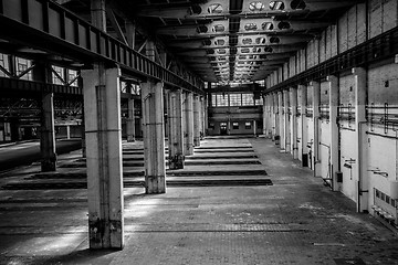 Image showing Industrial interior of an old factory