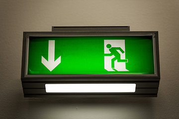 Image showing Exit sign on the wall