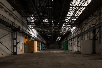 Image showing Industrial interior of an old factory