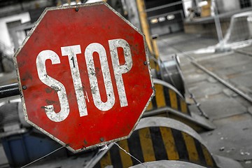 Image showing Rusty old STOP sign