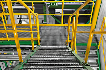 Image showing Industrial Interior with large staircase