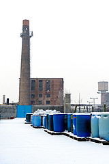 Image showing Chemical waste dump with a lot of barrels