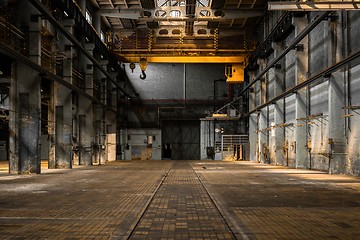 Image showing Industrial interior of an old factory